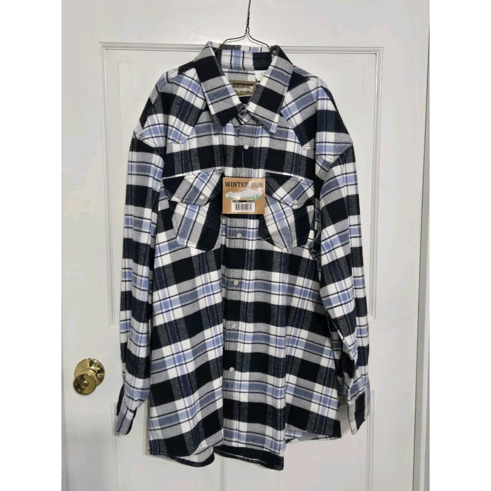 Winter Run extra heavy weight flannel button up shirt Mens XL NWT W20